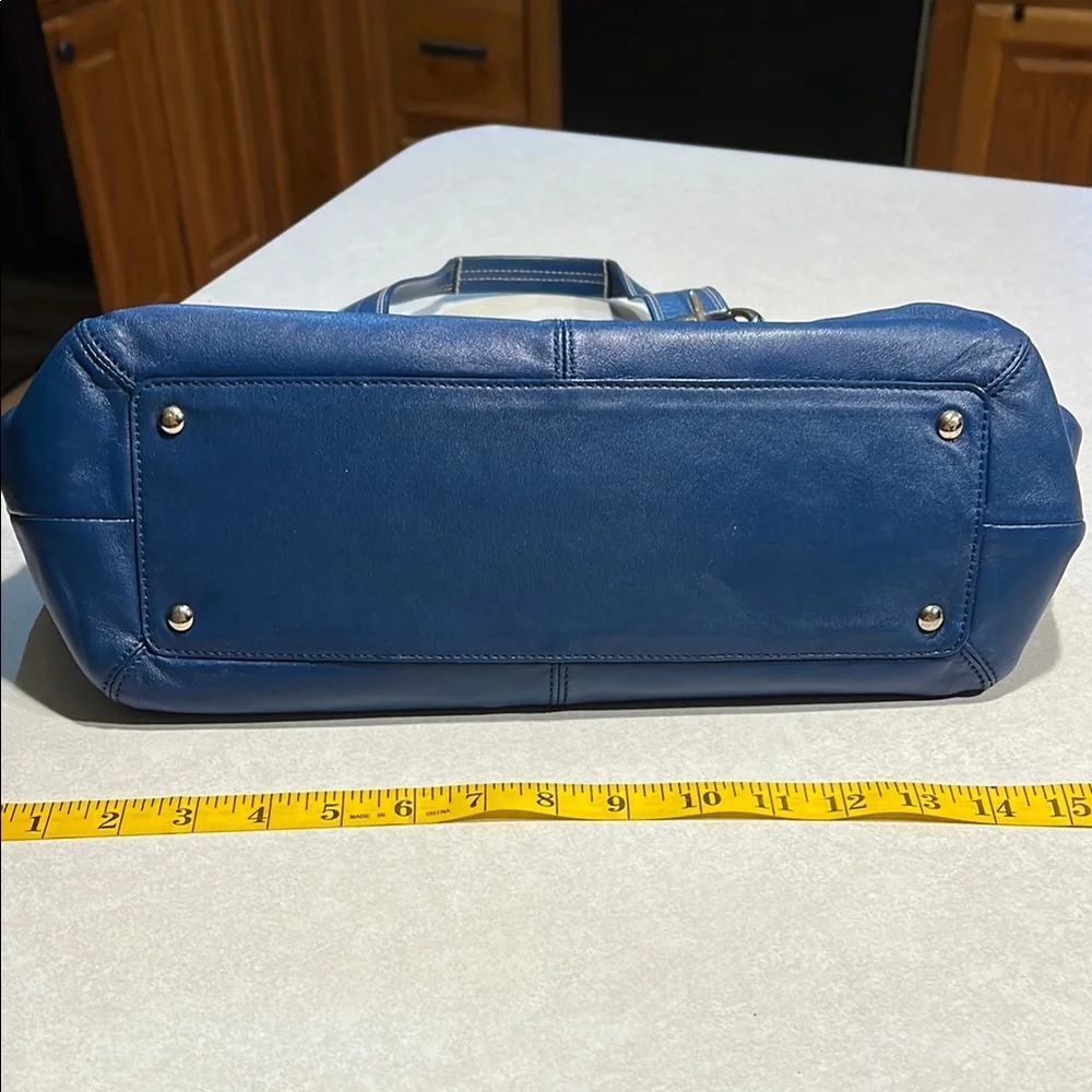Coach Blue Leather Tote Bag - Picture 8 of 10